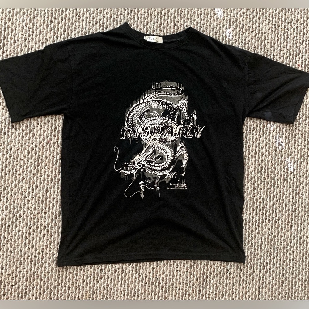 Black Streetwear Oversized Edgy Tee